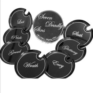 NIB Z Gallerie Set of 7 Deadly Sins Mingling Appetizer Plates. Seven Deadly Sins